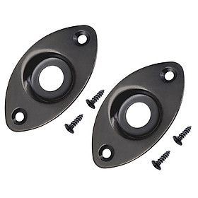 Electric Bass Guitar Jack Output Input Socket Cover Plate with 2 Mounting Screws for Oval Style