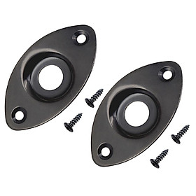 2 Pieces Oval Output Input Jack Socket Plate for Electric Guitar Bass Gold