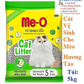 CÁT VỆ SINH CHO MÈO Me-o Hương Táo Túi 5kg Xuất xứ Thái Lan