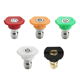 KKmoon 5 Pcs Pressure Washer Nozzle Tips Washer Sprayer Nozzle Tip Replacement 0, 15, 25, 40 Degree 1 Soap Nozzle Tip