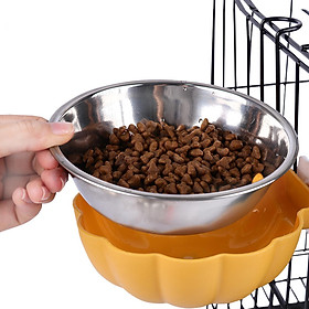 Pet Feeding Bowl Hanging Dog Bowl Cat Bowl Removable Puppy Water Feeder Blue