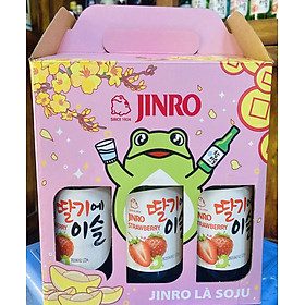 Set 6 chai rượu soju Hàn Quốc 13% - 16.9%: Fresh + Bưởi + Mận + Dâu + Nho + Jinro is back Có Hộp