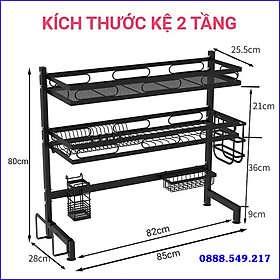 Kệ Úp Chén Bát Đĩa Tiện Lợi Trên Bồn Rửa Bát Cao Cấp  Loại 2 Tầng Kệ Để Chén Đĩa Trên Bồn Rửa Bát