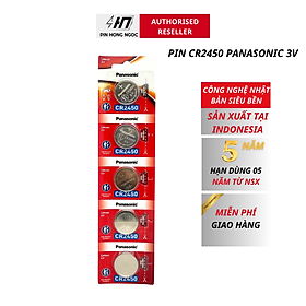 Vỉ 5 Viên Pin CR2450 3V Panasonic - Hàng Chính Hãng