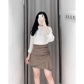 Chân Váy Chữ A Lưng Cao Xếp Ly Phong Cách Hàn Quốc Tôn Dáng, Khoe Đường Cong