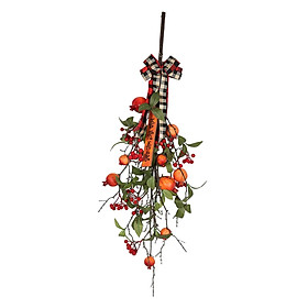 Pomegranate Teardrop Swag Flower Wreath Winter for Window Holiday Decoration