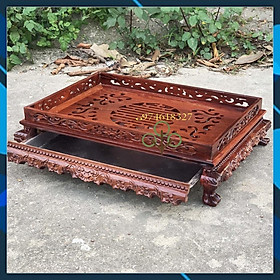 Mua Khay trà chân quỳ gỗ Cẩm cỡ 45x35cm