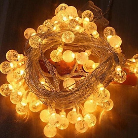 Dây đèn trang trí Thái Lan dây trắng trái bi bọt nước lớn 5m 20led sáng ấm