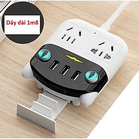 Ổ cắm điện đa năng usb nhiều cổng thông minh, phích cắm 3 chấu chống giật cute cao cấp decor phòng