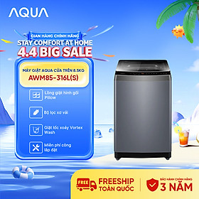[SẢN PHẨM MỚI] - Máy giặt cửa trên 8.5kg AWM85-316L(S) - Bảo hành 2 năm - Freeship toàn quốc - Hàng chính hãng