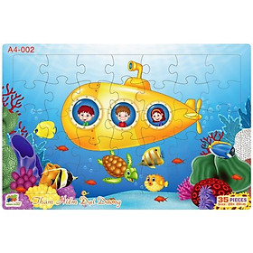 Tranh xếp hình Puzzle Minh Châu: Thám Hiểm Đại Dương - Khổ A4 (35 chi tiết)