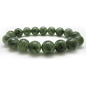 Vòng Tay Đá Thiên Nhiên Thạch Anh Tóc Xanh - May Mắn, Sức Khỏe, Bình An - Có Khai Quang 