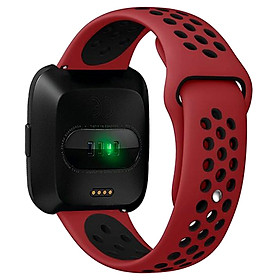 Dây đeo silicon hai màu Thay thế dây đeo cho Fitbit Versa / Fitbit Versa2 / Versa Lite (đỏ đen)