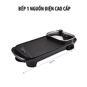 Bếp Lẩu Nướng Đa Năng 2 Trong 1 Dung Tích 6 LChống Dính Truyền Nhiệt Nhanh Dung Tích Nấu Cho 2- 6 Người