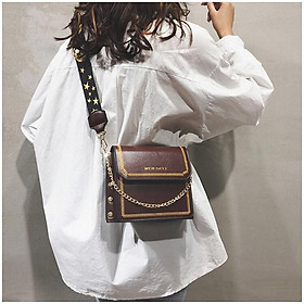 Túi xách tay, đeo chéo nữ thời trang MEIEGFEI, Kích cỡ 20x19x8 cm, Màu: Nâu - Da bò - Đen -SMARTBUY -DEALHOT