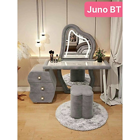 Bàn trang điểm BT Juno Sofa bọc da mặt kính gương led cảm ứng 