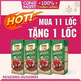 Thùng sữa nước ca cao lúa mạch Nutricare Care 100 Active giúp trẻ phát triển chiều cao (180ml)