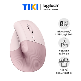 Chuột công thái học không dây Logitech Lift Vertical - Bluetooth|USB Logi Bolt, Silent giảm ồn, 4 nút tùy chỉnh, tương thích với Windows/macOS/iPad/PC - Hàng chính hãng