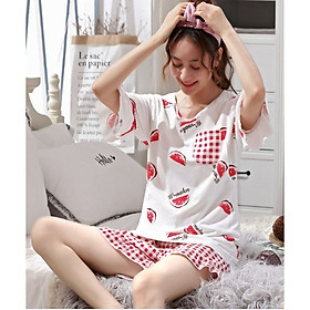 Đồ Bộ Bầu Và Sau Sinh Quần Sooc Chất Cotton Cho Mùa Mè Có Thiết Kế Cho Con Bú Tiện Lợi AZ1106