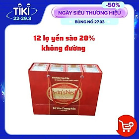 Túi xách 12 Yến Sào cao cấp win snest Tổ Yến Chưng Sẵn Không Đường 20% 70