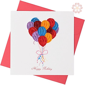 Thiệp Giấy Xoắn mừng sinh nhật - bong bóng happy birthday