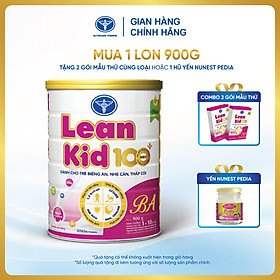 Lon sữa LeanKid 100+BA 900g - Dinh dưỡng cho trẻ nhẹ cân, biếng ăn, thấp còi