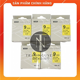 Mua  Combo 5 hộp  Nhãn in Tepra SC9YW (LC-3YBW) - Chữ đen nền vàng 9mm x 8m - Hàng nhập khẩu