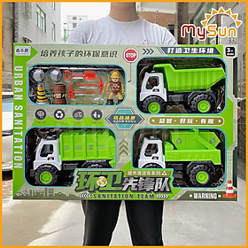 Mô hình xe cứu hỏa đồ chơi bộ mô hình xe ô tô thang cứu hỏa cho bé MySun