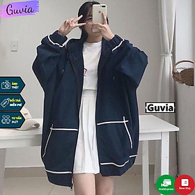 Áo khoác nỉ Hoodie Dây Kéo KẺ VIỀN TÚI Ulzzang form rộng Unisex