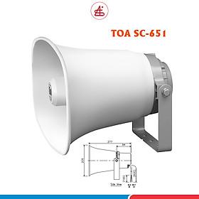 Loa nén phản xạ vành chữ nhật TOA SC-651, công suất 50W, không biến áp, loa phát thanh thông báo, hàng chính hãng