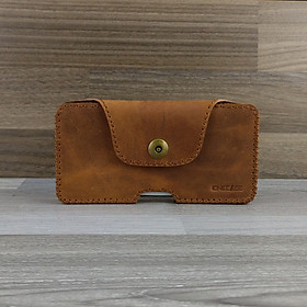 Bao Da Đeo Lưng dành cho Samsung Galaxy S20 Ultra Dạng Hộp Da Sáp Nâu Bò