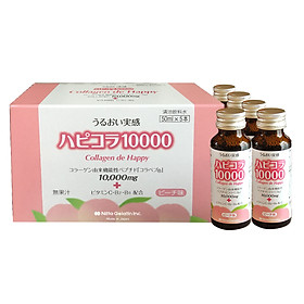 Hộp 10 Chai Collagen de Happy dạng nước 10.000mg chống lão hóa (50ml x 10) - Nhập khẩu Nhật Bản