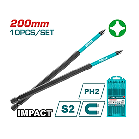 Mua BỘ 10 MŨI BẮT VÍT PH2 X200MM TOTAL TACIM16PH285 - HÀNG CHÍNH HÃNG