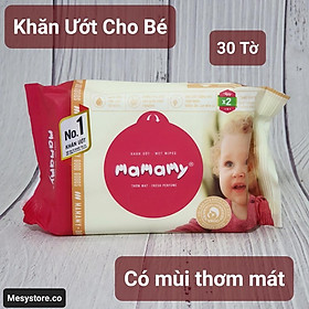 Mua Khăn Ươt Mamamy Cho Bé 30 Tờ Có Mùi/Không Mùi Chống Hăm Rôm Sảy