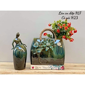 Mua Set(2-3-4)sp: Bình-làn-tượng cô gái  cắm hoa- trưng bày. Gốm sứ Bát Tràng