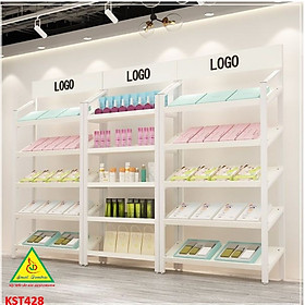 Mua Kệ trưng bày sản phẩm  hàng hóa   kệ trang trí khung sắt mặt gỗ KST428 - NỘI THẤT LẮP RÁP VIENDONGADV