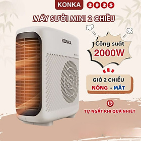 Mua Quạt sưởi ấm 2 chiều công suất 2000W  máy sưởi mùa đông gia đình cao cấp có chế độ hẹn giờ thông minh kèm màn hình LCD  chất liệu nhựa an toàn  sử dụng an toàn tiết kiệm điện - Hàng chính hãng