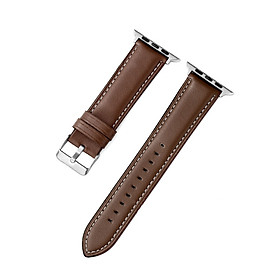 Mua Dây Đeo Đồng Hồ Apple watch 7 6 5 4 3 2 1 SE Bằng Da Màu Trắng Đen Phong Cách Tối Giản Cho Nam Và Nữ