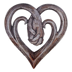 Handcrafted Hanging Wall Decor Plaque Love Sculpture Decoration