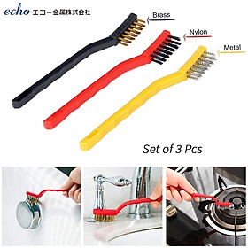 Set 03 chiếc bàn chải sắt đánh bóng kim loại, chà rỉ sét Echo hàng nội địa Nhật Bản