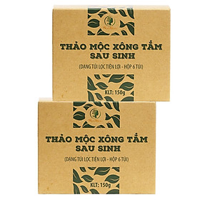 Combo 2 hộp thảo mộc xông tắm sau sinh Wonmom 150Gr  Loại mới 6 Túi Hộp