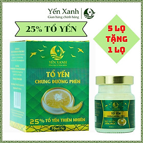 TỔ YẾN CHƯNG ĐƯỜNG PHÈN – YẾN XANH (25% TỔ YẾN) - HỘP 1 LỌ