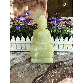 Tượng Phật A Di Đà ngồi đài sen đá ngọc Onyx - Cao 20cm