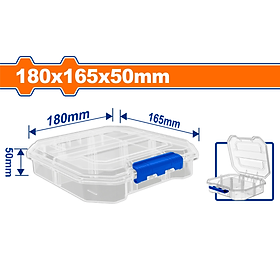 Mua HỘP NHỰA TRONG SUỐT CHIA 6 NGĂN ĐỰNG LINH KIỆN 180X165X50MM WTB8341 WADFOW - HÀNG CHÍNH HÃNG
