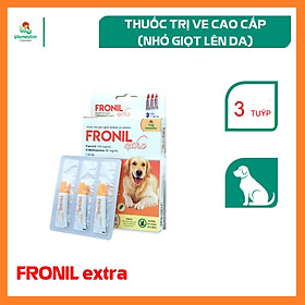 Thuốc nhỏ giọt trị ve, rận, bọ chét cho chó từ 10kg-20kg Fronil Extra cam (Hộp), sản phẩm Vemedim