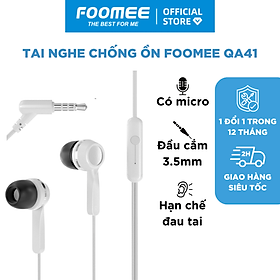 Mua Tai Nghe Có Dây FOOMEE QA41 HiFi - Đầu Cắm 3.5mm - Trắng/Đen - Hàng Chính Hãng