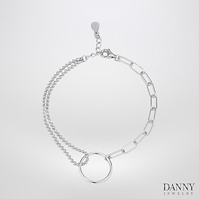 Lắc Tay Danny Jewelry Bạc 925 Xi Rhodium Mắc Xích Hình Tròn LACY352