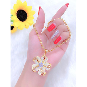 Dây chuyền bi nữ mặt xoàn mạ vàng 18k EKH902AC