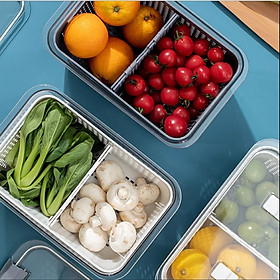Hộp bảo quản thực phẩm tủ lạnh cỡ lớn có chia ngăn cực tiện dụng