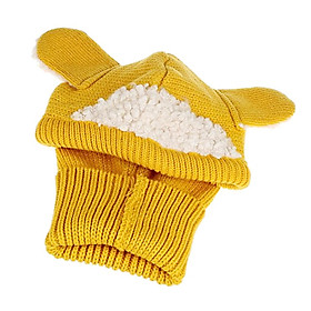 Baby Winter Beanie Warm Hat Hooded Scarf Earflap Knitted Cap Yellow